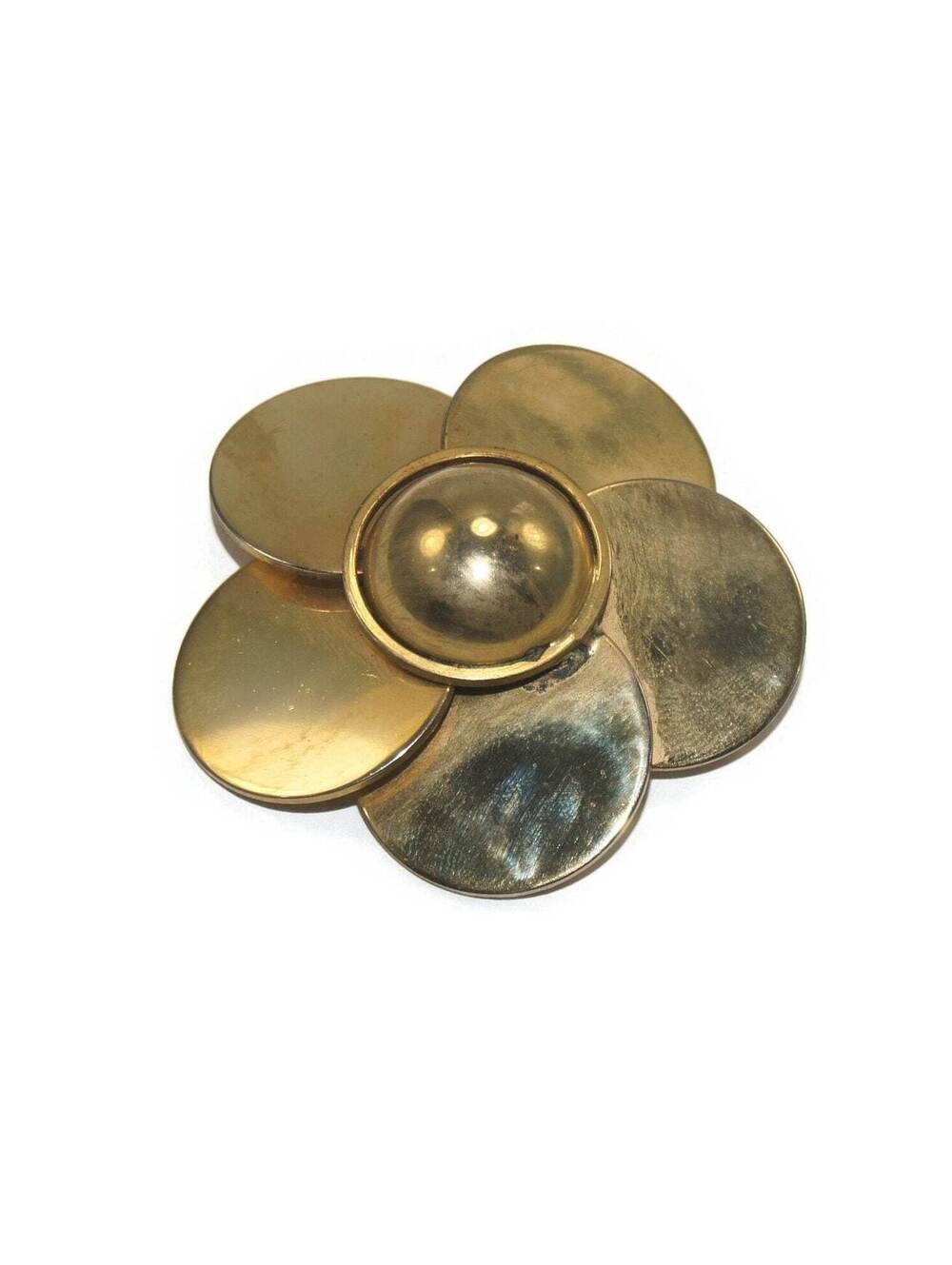 Vintage Gold Tone Flower Brooch.